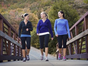 active women on hiking trail